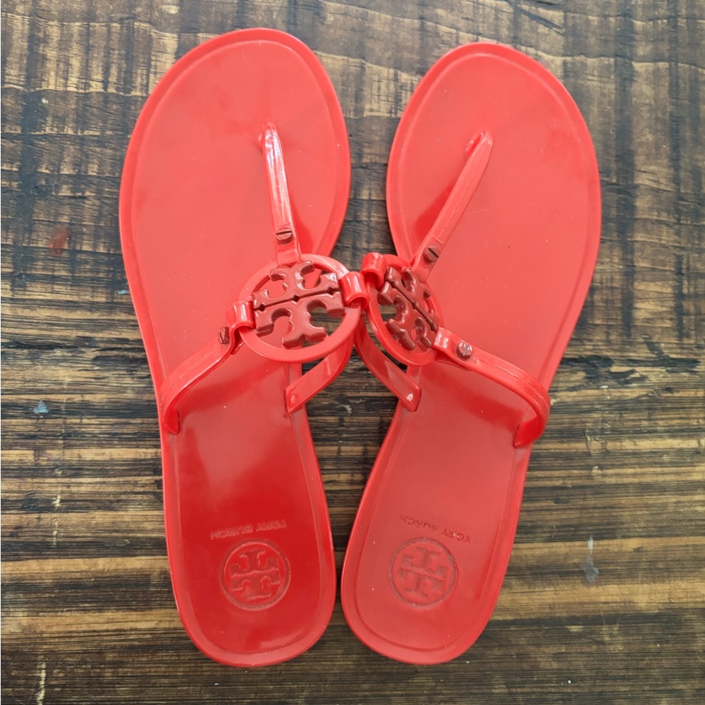 Tory Burch Vibrant Red Flip Flops